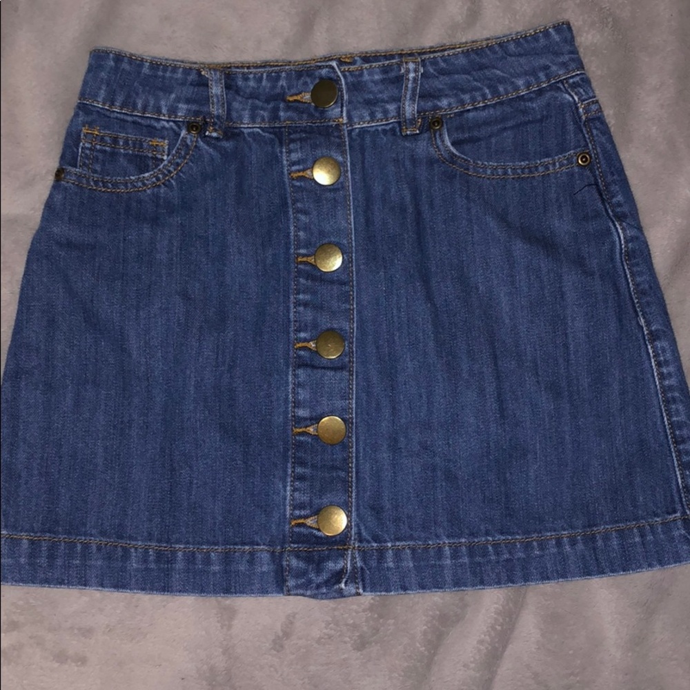 Forever 21 Button Up Denim Jean Mini Skirt